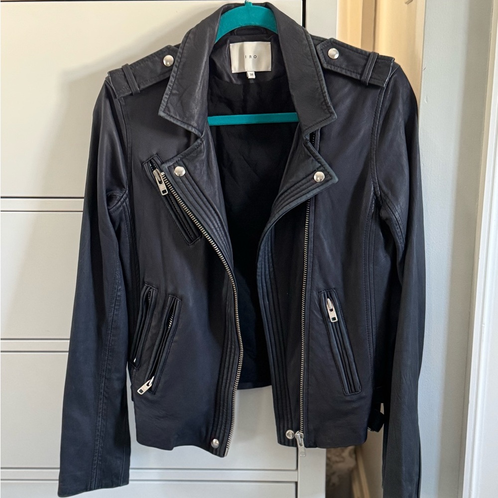 Midnight Blue Leather Jacket